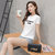 Dream Gate夏季新款T恤长字母印花休闲纯色修身韩版女装(白色 L)第2张高清大图