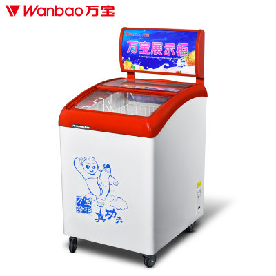 万宝（Wanbao）SC/SD-158RX 158升卧式冷柜 顶开式 多功能小冷柜（红白色）
