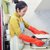 顶牛 乳胶植绒手套 特长加厚 保暖手套家务家用清洁洗碗RJ002(L（大码） 1双)第5张高清大图