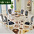 卡富丹 复古美式实木餐桌椅组合 现代长方形桌子 小户型欧式大理石餐桌801(白色 木面餐桌*6椅)第2张高清大图