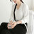 MISS LISA 职业雪纺衬衫春季长袖飘带蝴蝶结撞色衬衣86216(白色 L)第3张高清大图