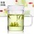 物生物蘑菇杯茶杯韩版创意潮流透明玻璃杯带把便携花茶泡茶办公杯380ML /420ML/500ML(白色)第4张高清大图