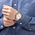 多姆（DOM）手表 男表 时尚商务大气精钢钢带机械表 机芯透底可见时尚多功能24小时制防水男士手表(间玫白面)第5张高清大图