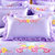 Evan&Fish1.090全棉13374婚庆结婚床上用品    浪漫精致蕾丝边   床单床盖多件套可选浪漫之约-紫(浪漫之约-紫 标准四件套（床单款）)第3张高清大图