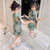 女童夏装连衣裙2021新款洋气中大儿童韩版雪纺小女孩夏季公主裙子(绿色 120)第3张高清大图