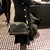 COACH 蔻驰 奢侈品 女士黑色皮质单肩斜挎 纯色贝壳包 F37863(黑色)第5张高清大图