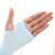 夏季韩版冰丝冰袖女士防晒袖套男士户外骑行针织手臂套袖（3双装）(天蓝色 露指款（盒装）)第6张高清大图