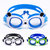 儿童游泳装备儿童泳镜男童防水防雾游泳眼镜大框女童可爱(黑白蓝熊猫两件套)第2张高清大图