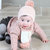 牛奶朋友 冬季宝宝护耳毛线帽双拼色儿童保暖婴儿套头帽围巾(粉红色 均码（44-50cm）)第3张高清大图