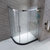 艾戈恋家卫浴 304不锈钢淋浴房 整体浴室 弧扇形卫生间钢化玻璃隔断门BG66（送层架和石基）(6mm厚 右向 800*1100mm)第2张高清大图