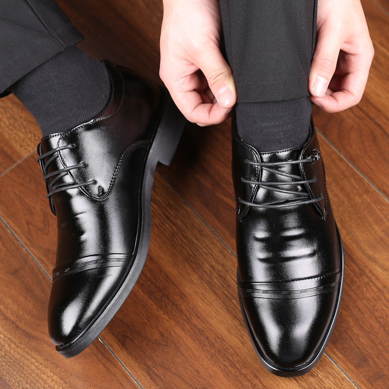 迈凯恩品牌皮鞋男士商务正装鞋秋冬新款时尚潮流上班工装鞋舒适鞋子男