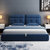 古宜 现代实木布艺床软包双人床主卧小户型可拆洗大床1.5米简约款(深蓝色1.5*2米【普通款】)第2张高清大图