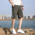 休闲裤男夏季新款短裤韩版休闲100棉%运动五分短裤(绿色 36)第4张高清大图