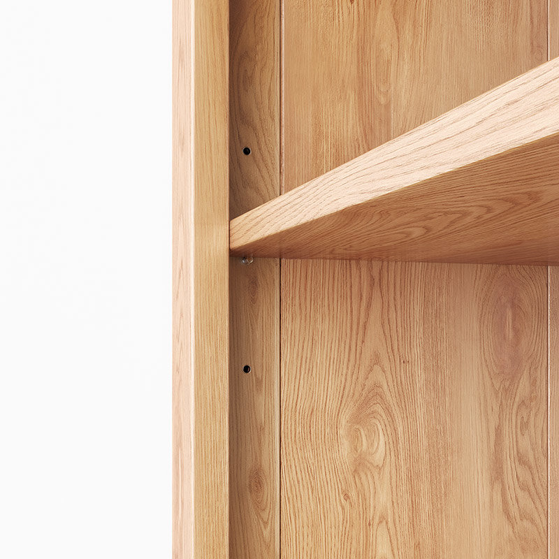 橡木全实木书架北欧田园书柜置物架展示柜书房环保家具套装原木色书柜