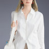 2021年春季新款气质白衬衫女复古港味洋气时尚外穿百搭长袖上衣潮(白色 S)