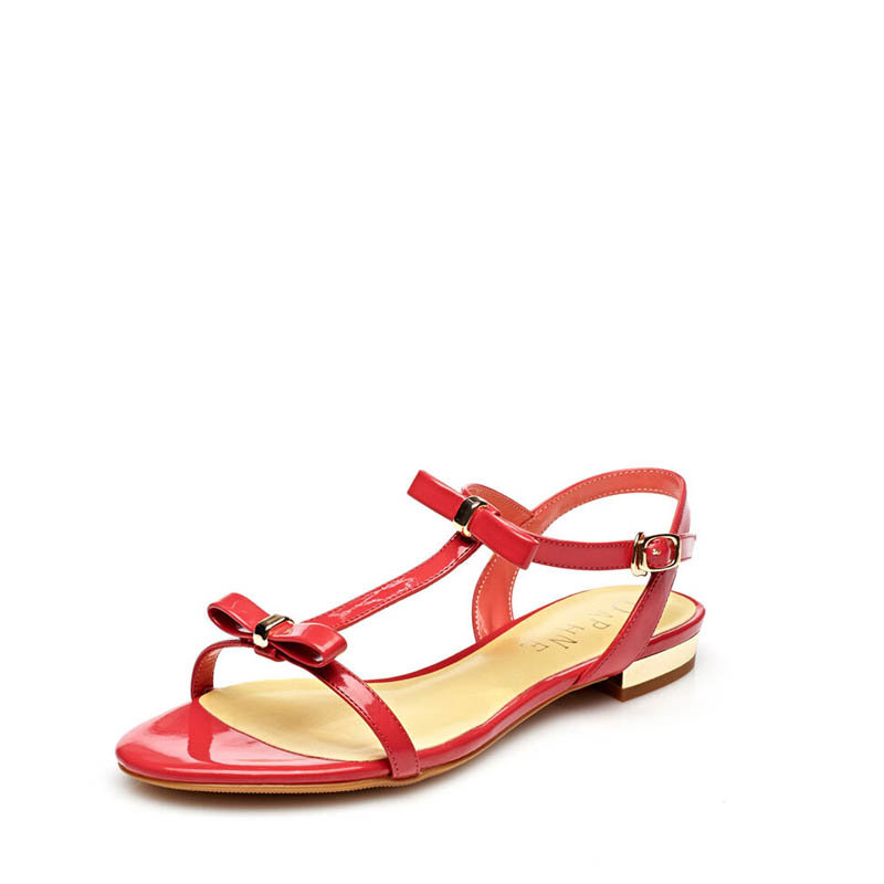 daphne达芙妮夏新款凉鞋蝴蝶结露趾低跟一字扣女鞋清仓绿色37