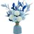 地中海简美桌面陶瓷花瓶蓝白色仿真花艺尤加利桉树叶绣球套装摆件(豆沙色花束)第2张高清大图