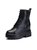 SUNTEK马丁靴女鞋子2021年新款冬季加绒百搭英伦风加厚内增高小个子短靴(34 黑色)第2张高清大图