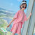 中大童夏季新款女童粉色休闲套装(140cm 粉色)第5张高清大图