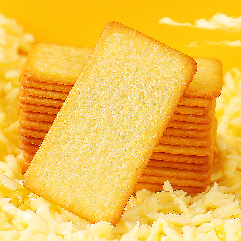 拉米娜芝士岩烧脆饼干日式酥脆充饥超薄休闲零食118g6盒