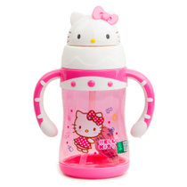 Hello Kitty 凯蒂猫 宝宝水杯宝宝学饮杯 儿童水杯吸管杯(卡通双柄学饮杯 300ml 粉红)