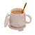 水杯成套创意家用茶杯马克杯咖啡杯北欧杯子带盖水杯架子杯子大容量玫瑰组合六杯喝茶(粉色大肚杯-杯 加盖 加勺-)第5张高清大图