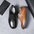 诺贝达男鞋休闲皮鞋商务休闲鞋新款英伦男士系带鞋子(褐色 42)第2张高清大图