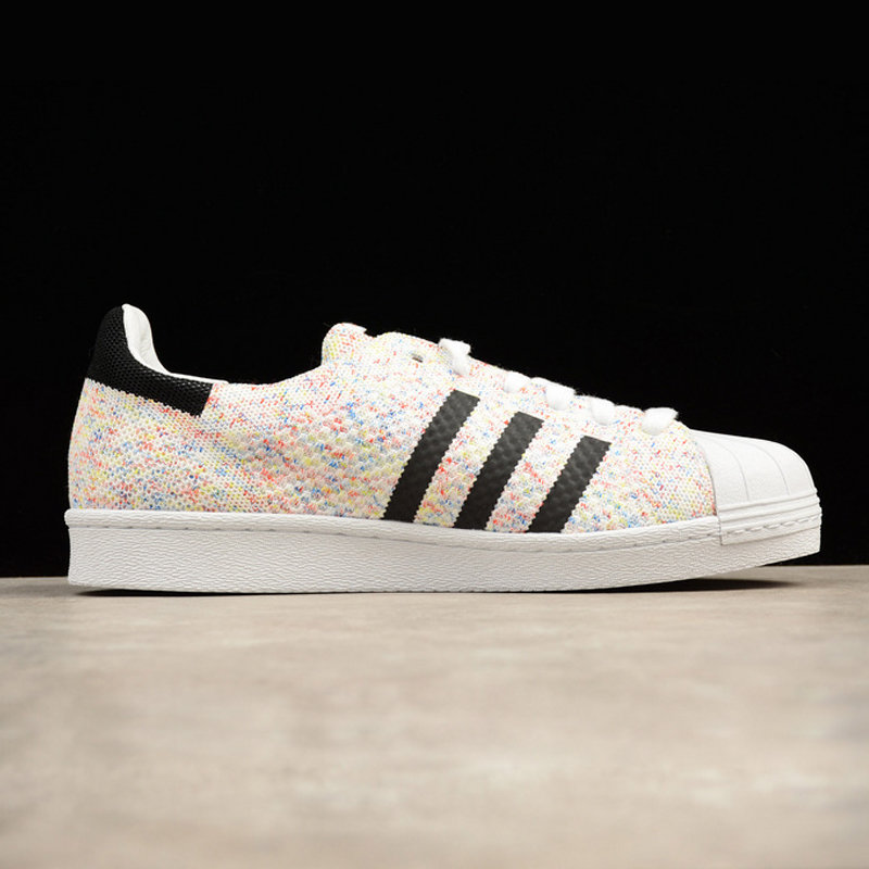 adidas阿迪达斯 三叶草 superstar 80s pk彩虹编织贝壳头板鞋 休闲鞋