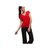 路伊梵时尚运动21302户外运动休闲健身女款健身服套装（大红+黑）（L）第3张高清大图