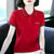 纯棉短袖t恤女夏季2022年新款宽松女装洋气减龄高品质带领polo衫(大红色 L)第5张高清大图