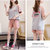 【灵薇雅】韩版夏季棉质字母拼色新款时尚短袖短裤休闲两件套装-gk1222(粉红色 XL)第4张高清大图