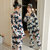 霓美舒 日系和服睡衣女休闲长袖系带日式家居服可外穿春秋季套装(NYE 1802#和服（花朵） L码)第5张高清大图