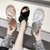 SUNTEK2021年新款夏季凉鞋百搭鞋子平底舒适软底网红时尚ins潮孕妇女鞋(38 升级版黑色（一字）)第4张高清大图