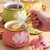 日式家用手绘陶瓷调味罐套装单个装厨房用品油盐酱料储物调味盒(樱花调味罐三个（送勺子+底座） 陶瓷1)第2张高清大图