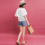 七格格2017夏装新款纯色镂空刺绣设计荷叶袖宽松短款T恤女N582(白色 XL)第4张高清大图