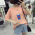 葩葩乐奇新款条纹印花圆领T恤韩版女生短袖宽松上衣服rihan7060(红色 M)第2张高清大图