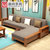 曲尚 现代中式实木沙发  L型客厅沙发家具组合套装 908(榉木+银灰 双扶手单人位)第2张高清大图