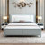 吉木多 美式实木床主卧双人床1.5米经济型现代简约1.8米储物婚床(1.8*2米（胡桃色+白） 单床)第2张高清大图