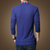 纯色棉V领男士长袖T恤男式半袖紧身汗衫打底衫男运动修身秋装J6239(蓝色 XXL)第2张高清大图