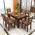 皮耐迪 实木餐桌椅组合 简约现代 长方形 小户型6人吃饭桌子(一桌八椅进口版（颜色备注） 1.45)第2张高清大图
