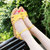 夏季新款凉鞋女坡跟韩版绑带侧空学院风女鞋罗马鞋h597(黄色 40)第3张高清大图