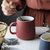 带盖勺马克杯子男生家用茶杯女士办公室咖啡陶瓷情侣喝水杯高级感(灰蓝色（金边款）)第2张高清大图