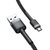 倍思 卡福乐数据线 USB For Micro双面盲插 2.4A 1M 深空灰壳+黑色线第4张高清大图
