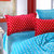 禧多屋 秋冬新款升级版法莱绒四件套 床上用品珊瑚绒加厚 时尚潮流床品(玫红VS天蓝 标准1.5-1.8床)第2张高清大图