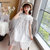 CaldiceKris（中国CK）白色蕾丝领口珍珠连衣裙CK-FS3626(白色 150)第5张高清大图