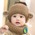 秋冬婴儿毛线帽0儿童3宝宝帽子6围巾两件套装12个月小孩加绒1-2岁(粉色)第2张高清大图