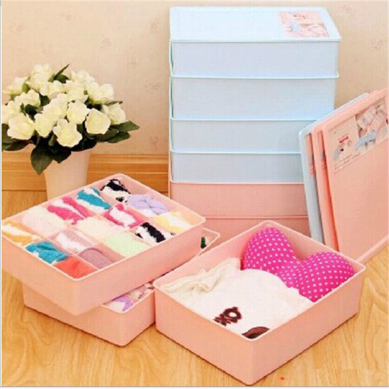 有乐7958塑料文胸内衣分格收纳盒 内裤袜子(盖