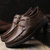 米斯康休闲皮鞋牛皮男鞋男士透气单鞋系带软底爸爸鞋8802(棕色 44)第5张高清大图