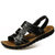 MR.KANG夏季新款牛皮凉鞋 沙滩鞋休闲凉拖鞋男鞋 5852-4(43)(黑色)第2张高清大图