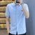 夏季男装短袖休闲商务男士衬衫1000-242(蓝色 3XL)第3张高清大图